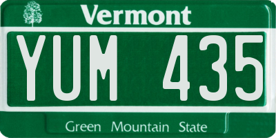 VT license plate YUM435
