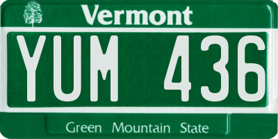 VT license plate YUM436