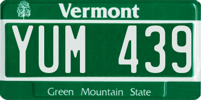 VT license plate YUM439