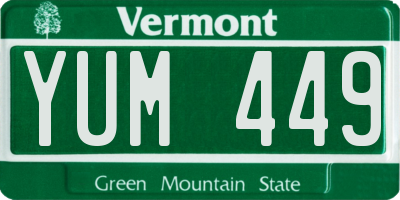 VT license plate YUM449