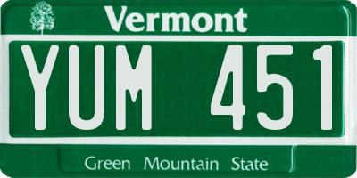 VT license plate YUM451