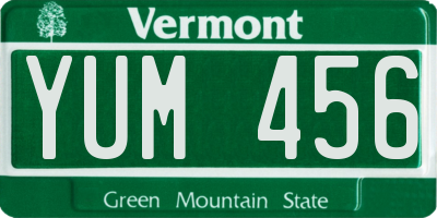 VT license plate YUM456