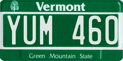 VT license plate YUM460