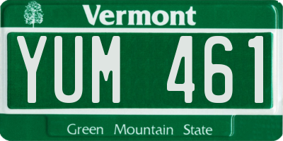 VT license plate YUM461