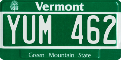 VT license plate YUM462