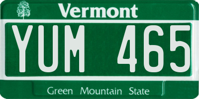 VT license plate YUM465