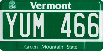 VT license plate YUM466