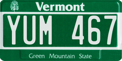 VT license plate YUM467