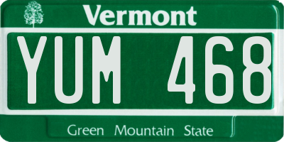 VT license plate YUM468