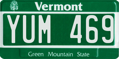 VT license plate YUM469