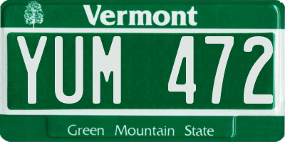 VT license plate YUM472