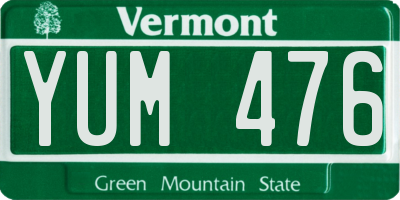 VT license plate YUM476