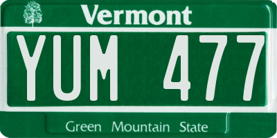 VT license plate YUM477