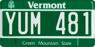 VT license plate YUM481