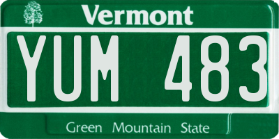 VT license plate YUM483