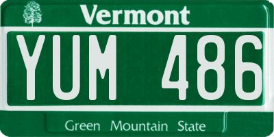 VT license plate YUM486