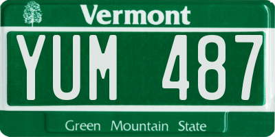 VT license plate YUM487