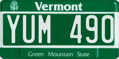 VT license plate YUM490