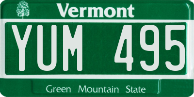VT license plate YUM495