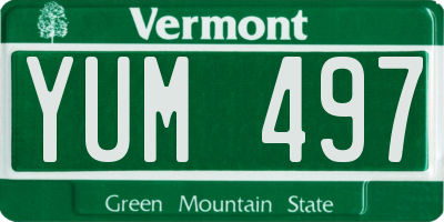 VT license plate YUM497