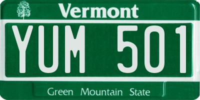 VT license plate YUM501