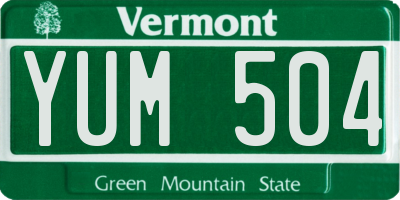 VT license plate YUM504