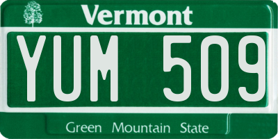 VT license plate YUM509