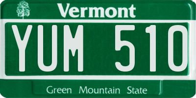 VT license plate YUM510