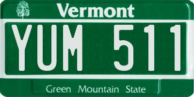 VT license plate YUM511