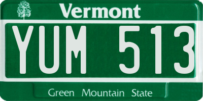 VT license plate YUM513