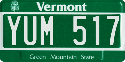 VT license plate YUM517