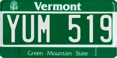 VT license plate YUM519