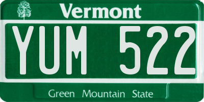 VT license plate YUM522