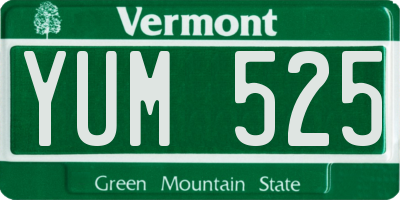VT license plate YUM525