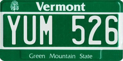 VT license plate YUM526