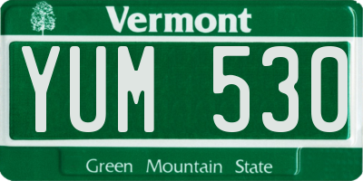 VT license plate YUM530