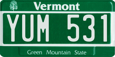VT license plate YUM531