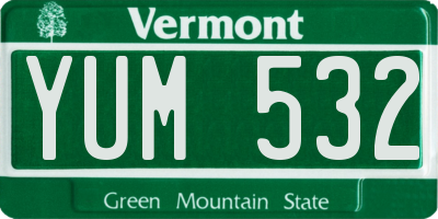 VT license plate YUM532