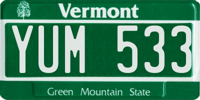 VT license plate YUM533