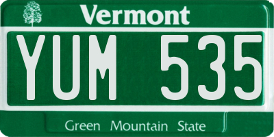 VT license plate YUM535