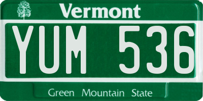 VT license plate YUM536