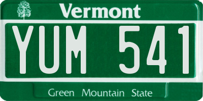 VT license plate YUM541