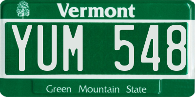 VT license plate YUM548