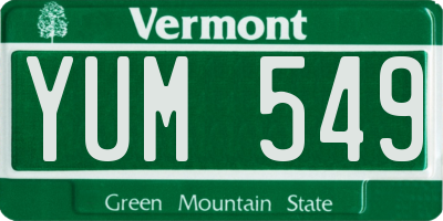 VT license plate YUM549