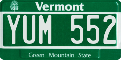 VT license plate YUM552