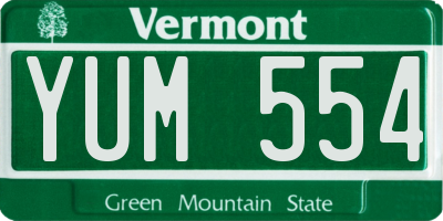 VT license plate YUM554