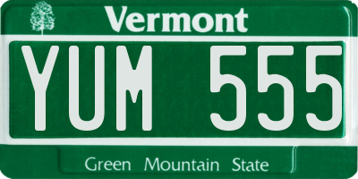 VT license plate YUM555