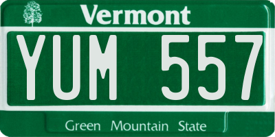 VT license plate YUM557