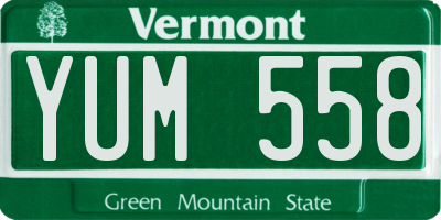 VT license plate YUM558