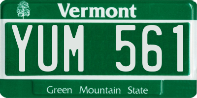 VT license plate YUM561